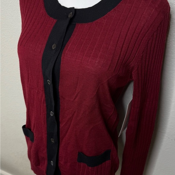 Prada Wool Lightweight Cardigan Burgundy‎ Red size 42 EU/6 US - Picture 2 of 7